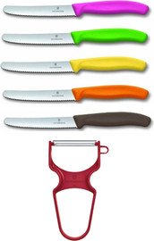 Victorinox סט 5 סכיני ירקות וקולפן ירקות מבית המותג VICTORINOX