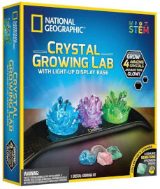 National Geographic ערכת מדע לילדים: גידול 4 קריסטלים עם בסיס LED מאיר