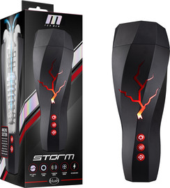 blush מאונן רוטט לגבר Storm White עם אפקט יניקה וסאונד