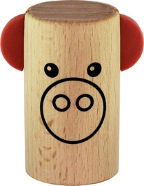 SONOR שייקר מעץ wooden shaker with pig face 62 mm 35 mm