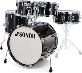 SONOR מערכת תופים 5 חלקים (2 אריזות) ללא אביזרים "20 AQ2 Studio Set TSB 13114 Transp.Stain Black