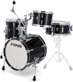 SONOR מערכת תופים 4 חלקים ללא אביזרים "16 AQ2 Safari Set TSB 13114 Transp.Stain Black