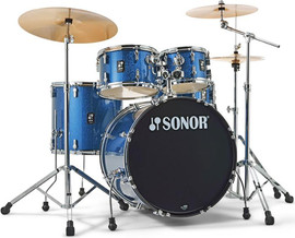 SONOR מערכת תופים 5 חלקים (2 אריזות) אביזרים ומצילות "22 AQX Stage blue ocean sparkle