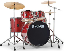 SONOR מערכת תופים 5 חלקים (2 אריזות) אביזרים ומצילות "22 AQX Stage red moon sparkle