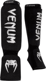 VENUM מגני רגליים Venum Kontact Shin Guards - Black/Silver - xs