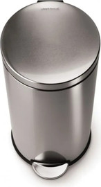 SimpleHuman פח דוושה עגול, נירוסטה 30 ל'-simplehuman