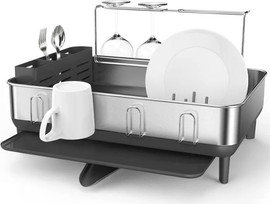 SimpleHuman מתקן לייבוש כלים מורחב נירוסטה אפור  מבית המותג simplehuman