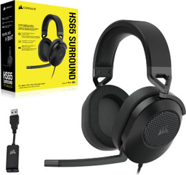 Corsair אוזניות גיימינג CORSAIR HS65 SURROUND WIRED - CARBON