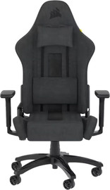 Corsair כסא גיימינג Corsair מדגם: TC100 בצבע שחור/כסוף עם עומס נשיאה של עד 120 ק''ג