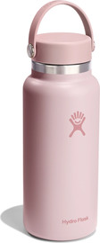 Hydro Flask בקבוק שתייה תרמי מנירוסטה 946 מל עם פתח רחב ומכסה Flex מבית Hydro Flask – ורוד פסטל