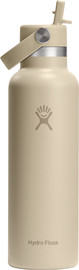 Hydro Flask בקבוק שתייה תרמי מנירוסטה 621 מל עם פיית קש נשלפת מבית Hydro Flask – בז