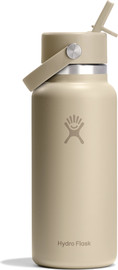 Hydro Flask בקבוק תרמי מנירוסטה פיה רחבה עם פיית קש נשלפת בנפח 946 מל מבית Hydro Flask – בז