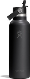 Hydro Flask בקבוק שתייה תרמי מנירוסטה 621 מל עם פיית קש נשלפת מבית Hydro Flask – שחור