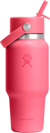 Hydro Flask בקבוק תרמי TRAVEL מנירוסטה בנפח 710 מל עם פתח רחב ופיית קש נשלפת מבית Hydro Flask – ורוד זוהר