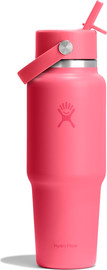 Hydro Flask בקבוק תרמי TRAVEL מנירוסטה פתח רחב עם פיית קש נשלפת בנפח 946 מל מבית Hydro Flask – ורוד זוהר