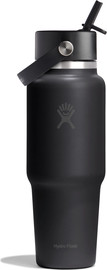 Hydro Flask בקבוק תרמי TRAVEL מנירוסטה פתח רחב עם פיית קש נשלפת בנפח 946 מל מבית Hydro Flask – שחור