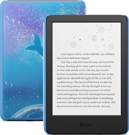 Amazon מכשיר נייד לקריאת ספרים אלקטרוניים 6" לילדים כולל כיסוי Amazon אמזון Kindle Kids 16GB 11th Gen (2024) ללא פרסומות - Space Whale