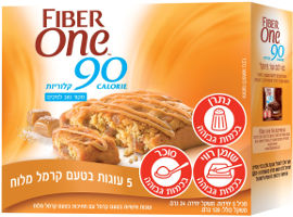 פייבר וואן עוגות אישיות בטעם קרמל עם חתיכות בטעם קרמל מלוח