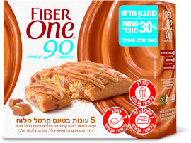 פייבר וואן עוגות אישיות בטעם קרמל עם חתיכות בטעם קרמל מלוח