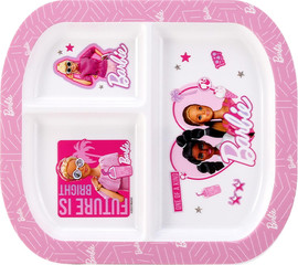 Barbie צלחת מחולקת מרובעת - ברבי