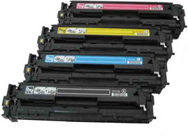 HP סט טונרים מקורים HP CB540A +CB541A +CB542A +CB543A(תפוקת דפים בשחור 2,200 דף ובצבע 1,400 דף)