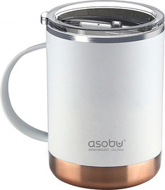 Asobu ספל תרמי בציפוי קרמי פנימי כולל מכסה טריטן 360 מ"ל Asobu אסובו Puramic Ultimate לבן