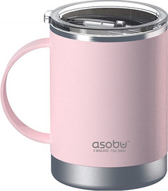 Asobu ספל תרמי בציפוי קרמי פנימי כולל מכסה טריטן 360 מ"ל Asobu אסובו Puramic Ultimate ורוד