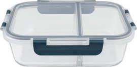 UNIQOOK קופסת זכוכית מלבנית מחולקת בנפח 980 מ”ל עם מכסה של המותג UNIQOOK