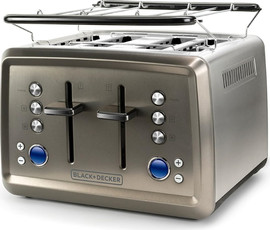 Black & Decker מצנם 4 פרוסות מצנם חשמלי עוצמתי 1960W דגם BXTO1960E