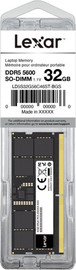 Lexar זיכרון למחשב נייד Lexar 32GB DDR5 5600MHz CL46 SODIMM דגם LD5S32G56C46ST-BGS