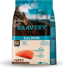 Bravery ברייברי סלמון לגורים 12 ק"ג היפואלרגני Bravery