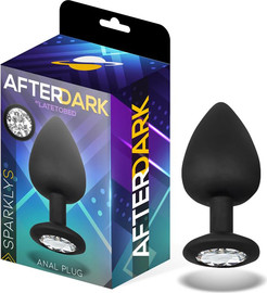 Afterdark פלאג אנאלי סיליקון שחור עם יהלום