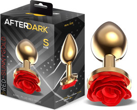 Afterdark פלאג אנאלי מתכת מידה S – קטן עם ורד אדום דקורטיבי