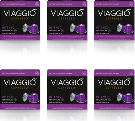 Viaggio Espresso אינטנסו - 60 קפסולות אלומיניום תואמות נספרסו