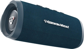 CERWIN VEGA רמקול BT נייד וופר קומפקטי ועוצמתי עם TWS, כחול דגם VMBLU