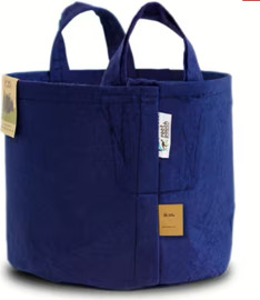 גדות אגרו Root pouch עציץ בד 3.8 ליטר כחול עם ידיות