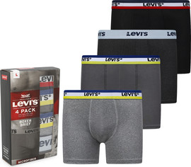 LEVIS Levi's - מארז 4 בוקסרים תחתונים מיקרופייבר לגברים