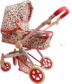 BabyBorn עגלה שכיבה וישיבה אדום פרחוני בובות ניו יורק