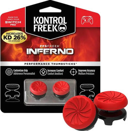 Kontrolfreek צמד מתאמים ארגונומיים ל- Nintendo Switch Pro, FPS Freek Inferno Edition אדום