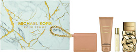 MICHAEL KORS POUR FEMME סט א.ד.פ + א.ד.פ + תחליב גוף + נרתיק לכרטיסי אשראי לאשה