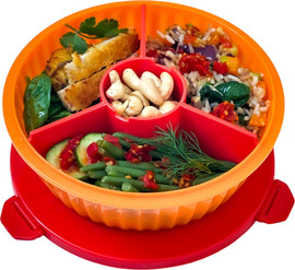 יאמבוקס קופסת אוכל מחולקת פוקי בול 3 תאים Poke Bowl Tangerine Orange