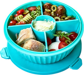 יאמבוקס קופסת אוכל מחולקת פוקי בול 4 תאים Poke Bowl Paradise Aqua