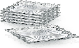 B-DECOR סט 6 צלחות קינוח PIERCED בוהמיה קריסטל 18x18 ס"מ