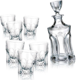 BOHEMIA סט דקנטר 800ml ו-6 כוסות 320ml לויסקי Acapulco קריסטל בוהמיה