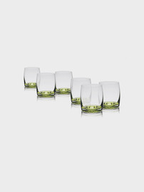 BOHEMIA סט 6 כוסות ויסקי 230 מ"ל PavoGreenish קריסטל בוהמיה