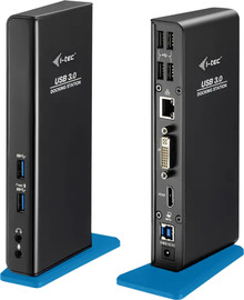 I-TEC תחנת עגינה HDMI DVI כפולה בחיבור USB 3.0 שחור