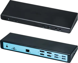 I-TEC תחנת עגינה לתצוגה כפולה בחיבור USB 3.0 / USB-C / Thunderbolt 3 הספק W85 שחור