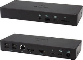 I-TEC תחנת עגינה חכמה בחיבור Thunderbolt 3 לתצוגה משולשת עם אספקת חשמל W96 שחור