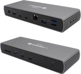 I-TEC תחנת עגינה חכמה בחיבור Thunderbolt 4 לתצוגה כפולה עם אספקת חשמל W96 שחור