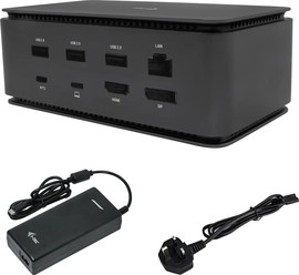 I-TEC תחנת עגינה מתכתית USB4 4K עם מטען אוניברסלי 112 וואט שחור